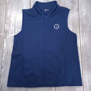 Vineyard Vines Deep Bay Vest Womens Large Blue Medallion Club Full Zip Fleece
